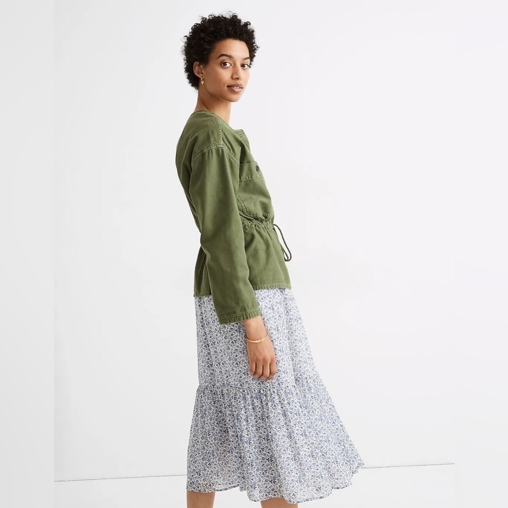 Madewell Jacket Womens XXS Claremont Drawstring Patch Pocket Utility Green